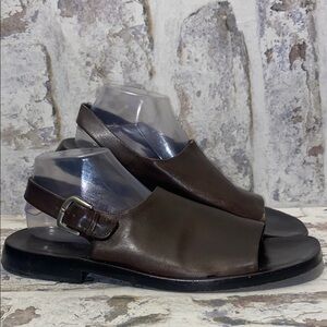 Cole Haan Men’s Leather Wooden Sole Slingback Sandals